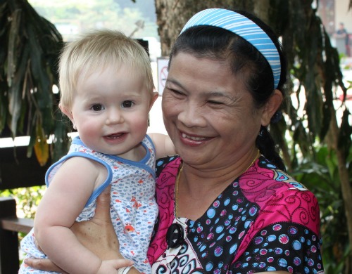 Asian Woman with Caucasian Child