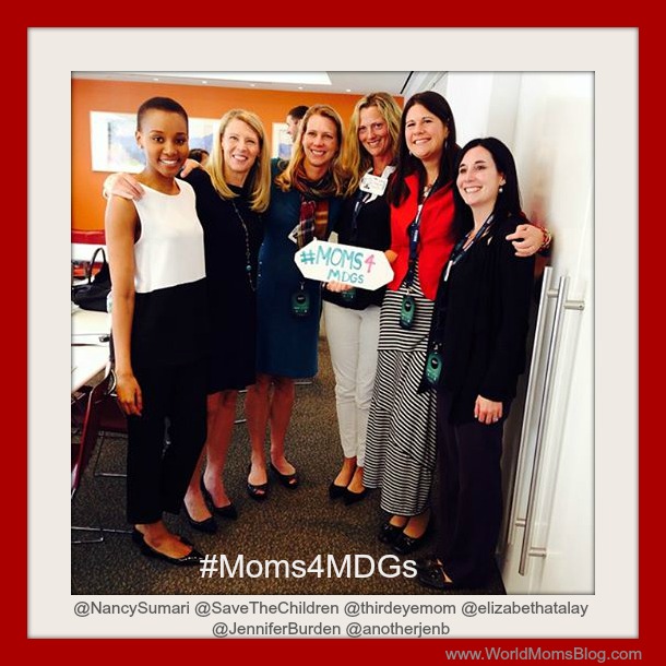 #Moms4MDGs -- Nancy Sumari, Carolyn Miles, CEO of Save the Children, Nicole Melancon, Elizabeth Atalay, Jennifer Burden and Jennifer Barbour just after a discussion on children refugees from the Syrian conflict. September 23, 2013 in NYC. 