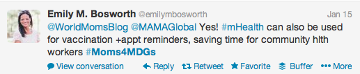 #Moms4MDGs Emily Bosworth #Mhealth