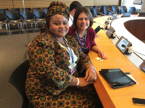 Faith Nwadishi came all the way from Nigeria for the World Bank's Civil Society Meetings in Washington, DC. Pictured here with Jennifer Burden of World Moms Blog on October 8th, 2014. 