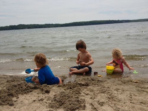 children at the beach