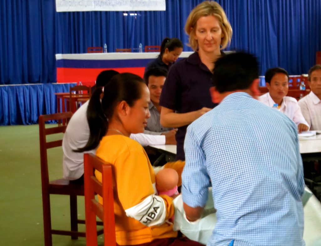CleanBirth.org Founder Kristyn Zalota training nurses in Laos